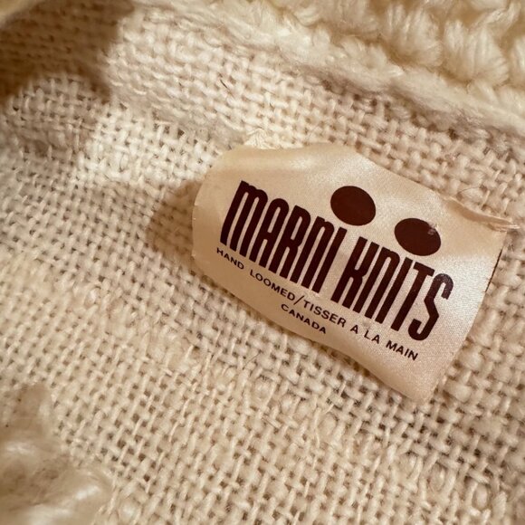 MARNI Knits Runway White Curly Wool Knit Coat Sweater Shaggy Sheep Fur Handmade - Picture 8 of 8